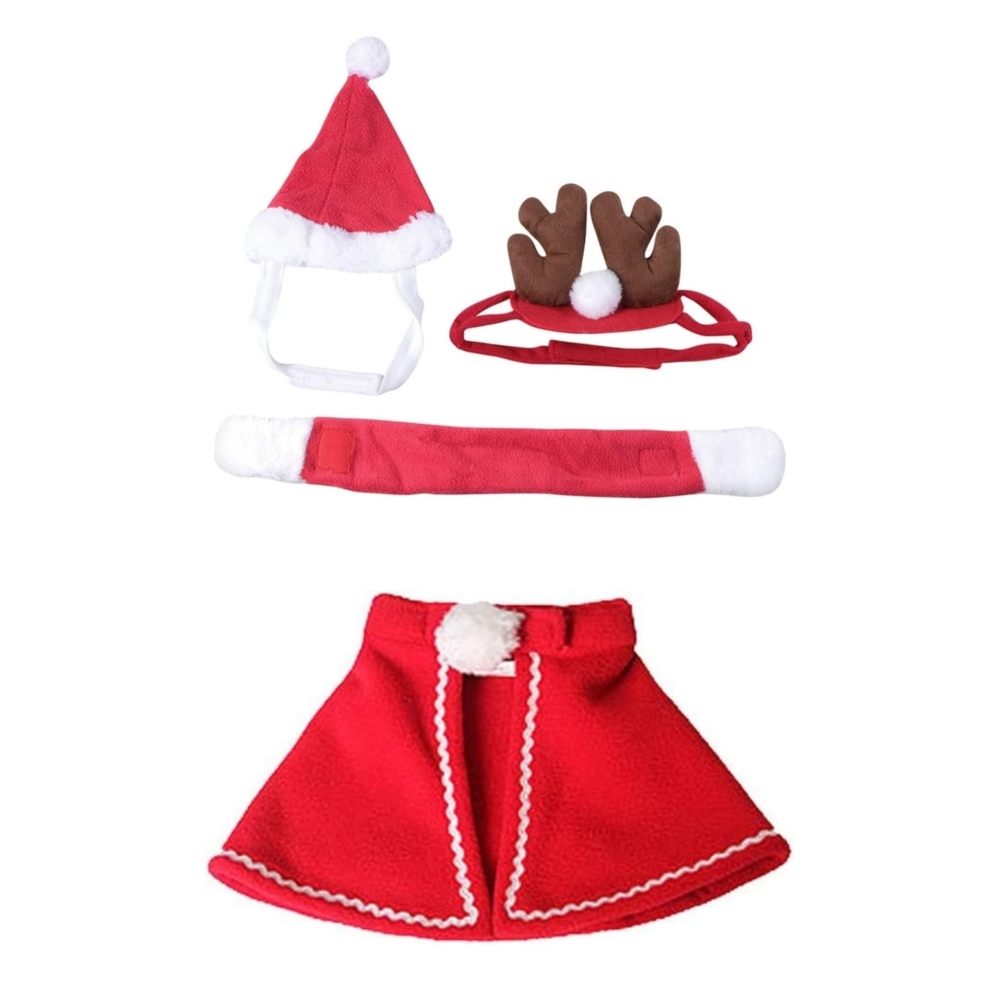 Adorable Pet Cosplay Scarf Hat Set 4 Pieces Cat Headdress Soft and Comfortable